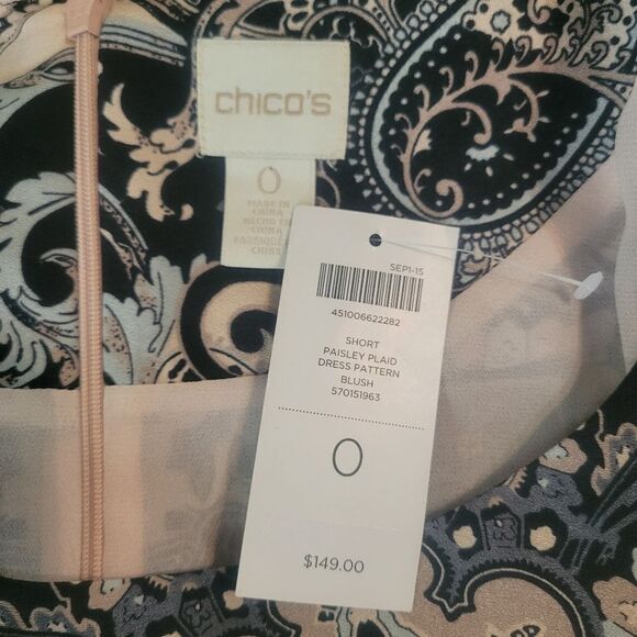 Chico's Short Paisley Dress Size Small NWT - Picture 5 of 8